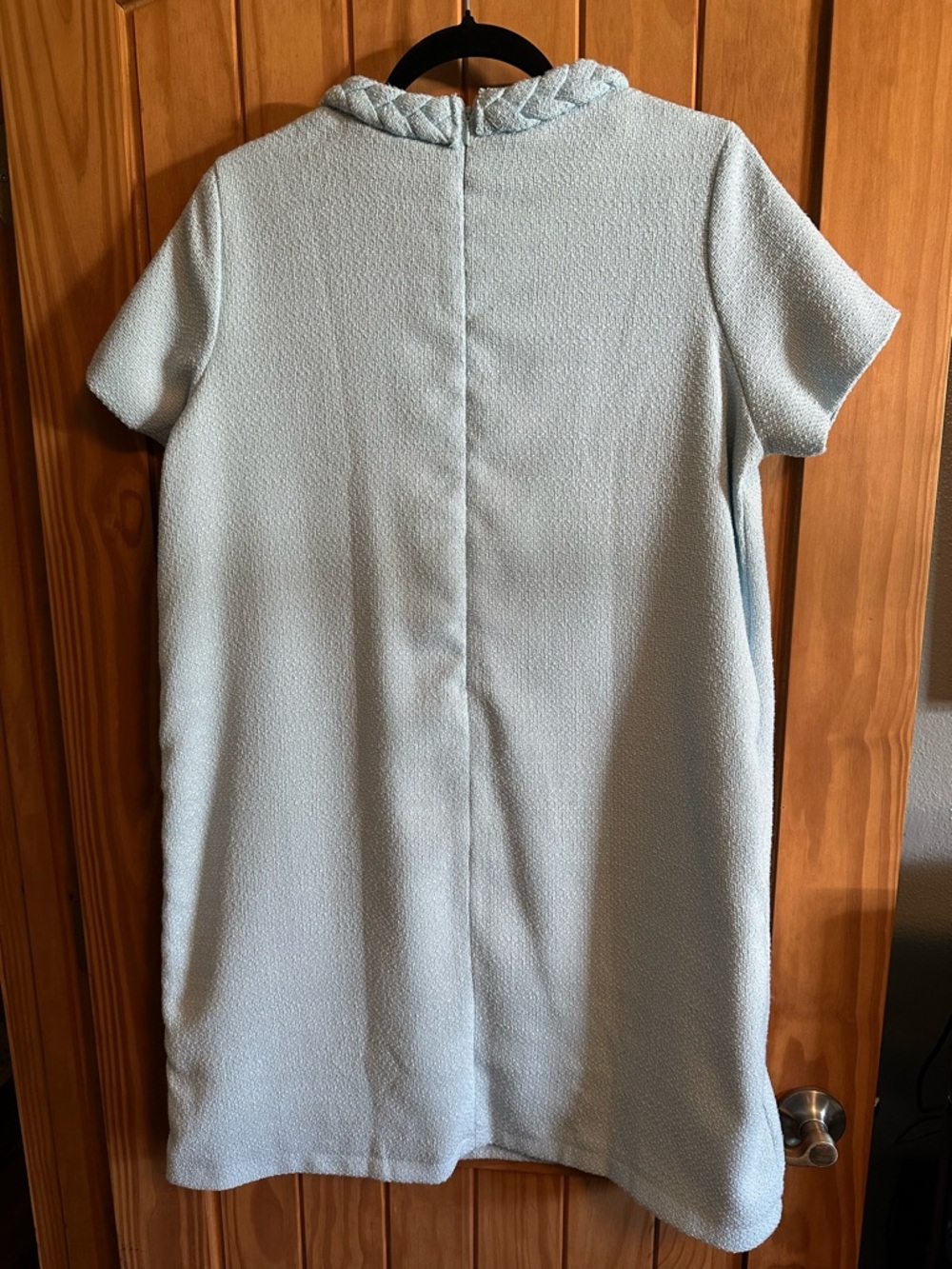 Retro-inspired Tweed Jackie Dress in Powder Blue XL - Picture 2 of 7